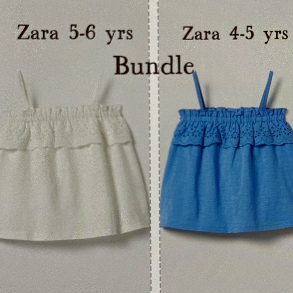 Zara Royal blue & White Eyelet Tank Top Size 5 & 6